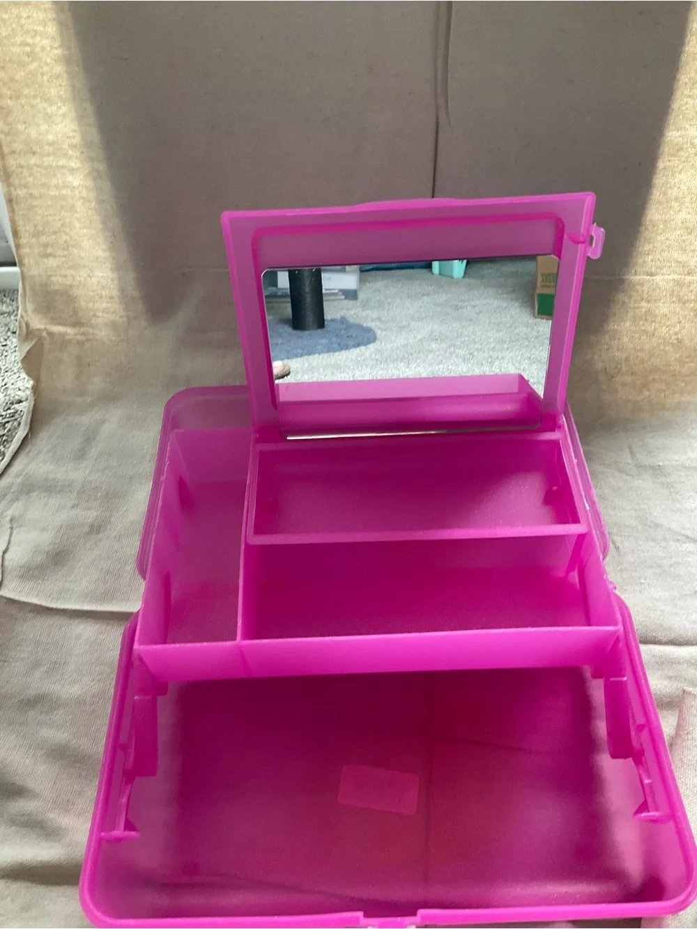 Caboodle Pink Portable Plastic Storage Box - Small Organizer Case EUC